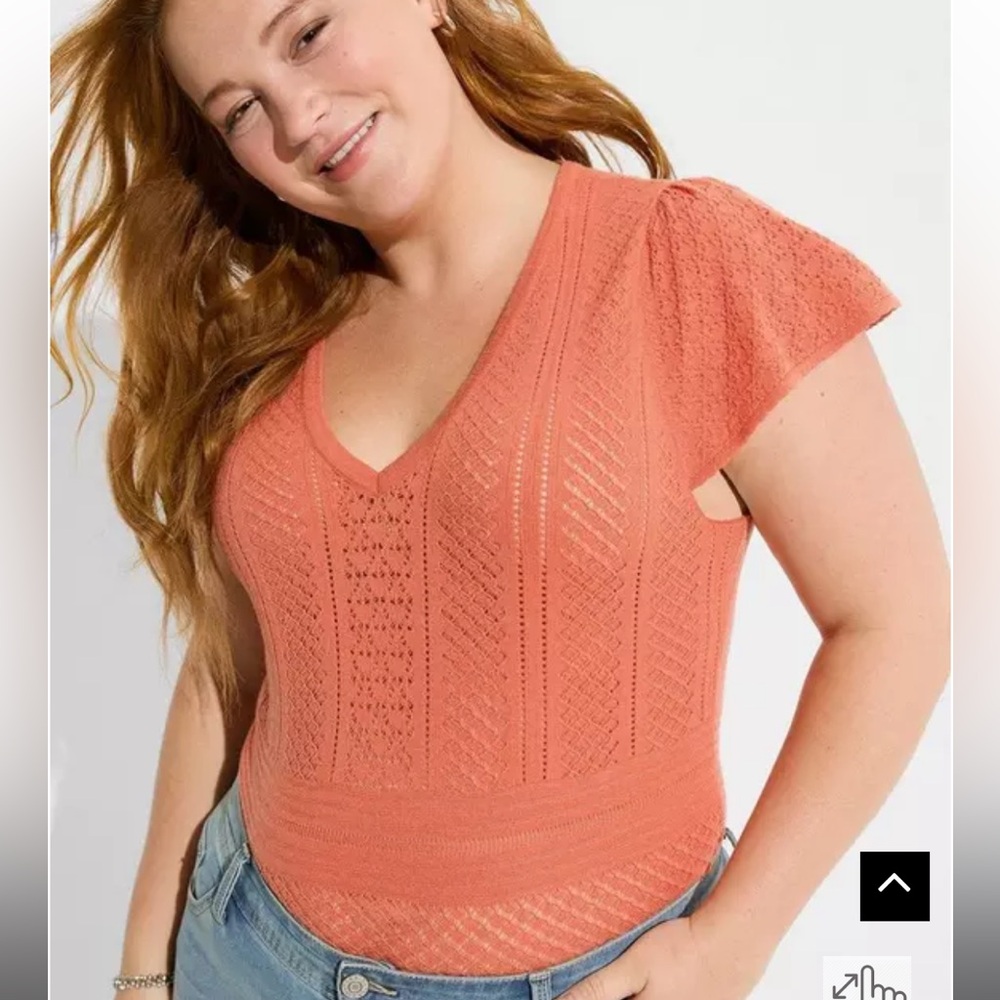 Torrid Women's V-Neck Sweater in Orange
